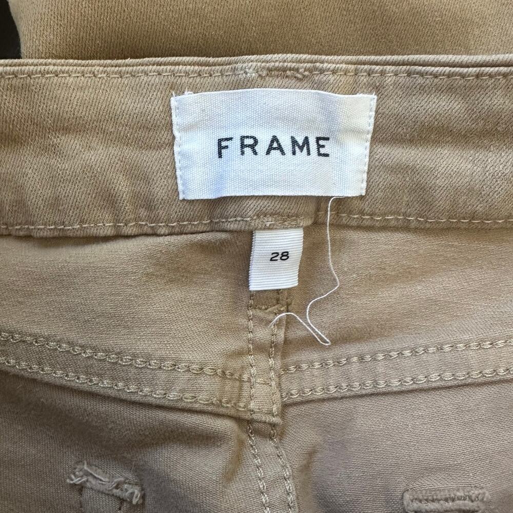 FRAME Le Crop Mini Boot Jeans 28 Toasted Almond Tan High Rise Flare - Picture 6 of 10